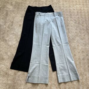 BCBGMAXAZRIA VTG Wide Leg Flare Trouser Dress Pant Womens 2 Gray Y2K Wool Blend